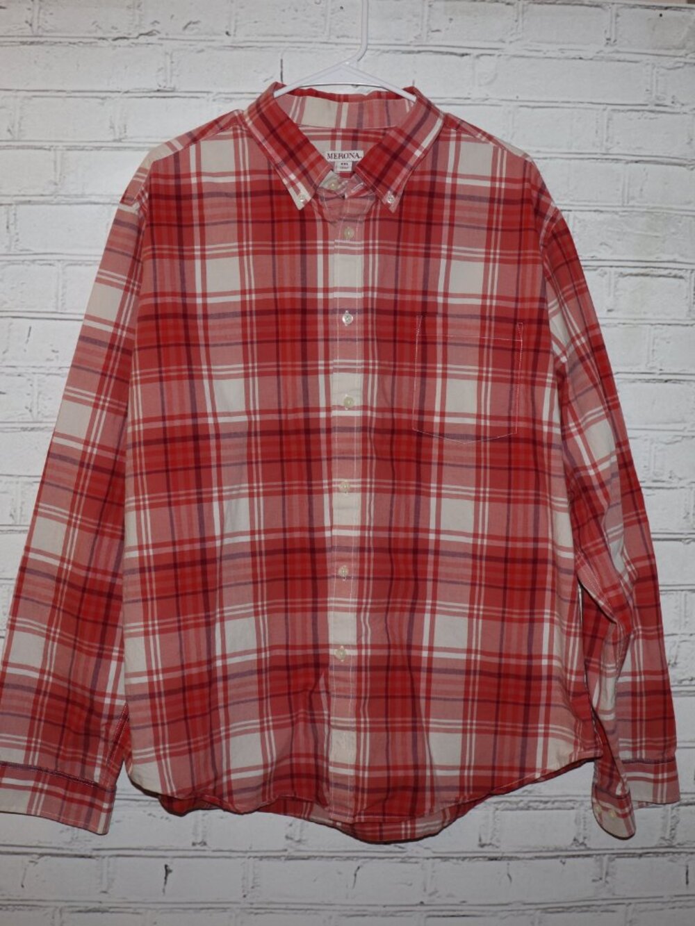🔴 Merona Plaid Button‑Down · Men’s XXL